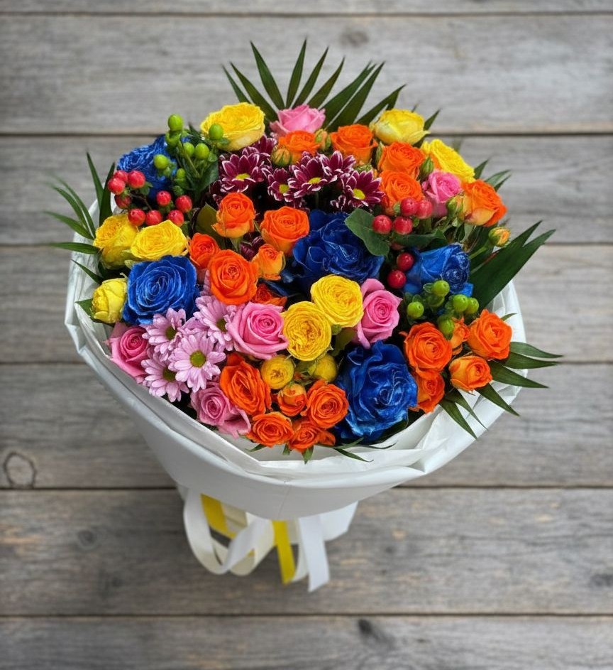 Букет цветов из: Розы и Хризантемы в Зеленоборском