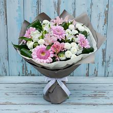 Букет цветов из:  Герберы, Альстромерии и Хризантемы в Зеленоборском