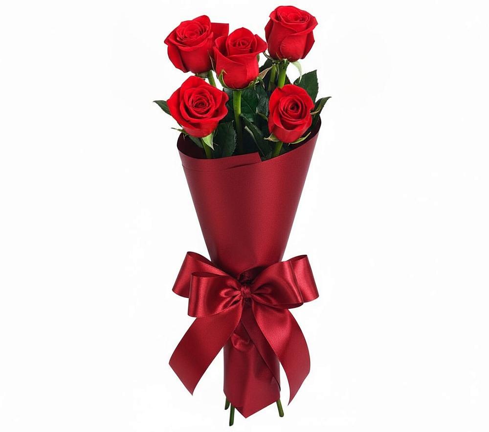 Букет 5 Красных роз Эдлесс Лав в Зеленоборском