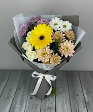Букет цветов из:  Розы, Герберы и Хризантемы в Зеленоборском
