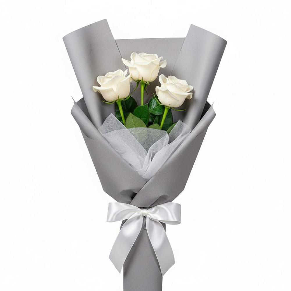 Букет 3 белые розы в Зеленоборском