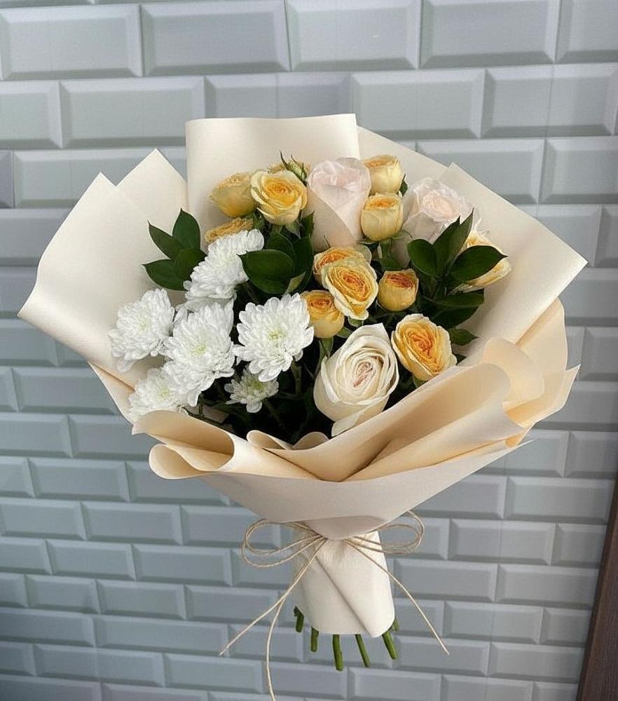 Букет цветов из: Розы и Хризантемы в Зеленоборском