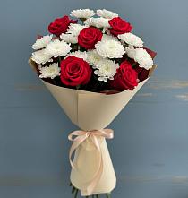 Букет цветов из:  Розы и Хризантемы #REPLACE_PRED# Зеленоборском