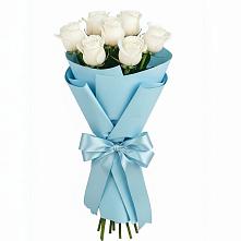 Букет 7 белых роз Проуд в Зеленоборском