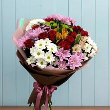 Букет цветов из:  Розы, Хризантемы и Альстромерии в Зеленоборском