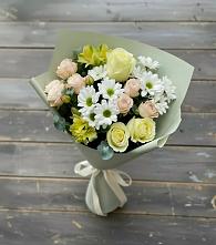 Букет цветов из:  Альстромерии, Розы и Хризантемы в Зеленоборском