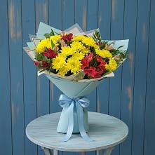 Букет цветов из:  Альстромерии и Хризантемы #REPLACE_PRED# Зеленоборском