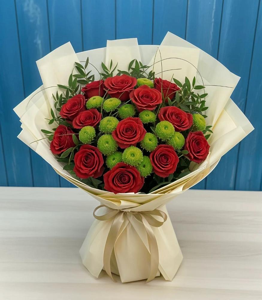 Букет цветов из: Розы и Хризантемы в Зеленоборском