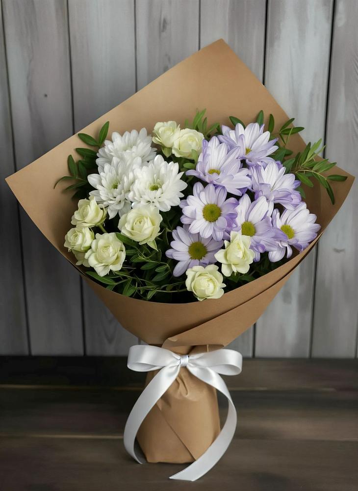 Букет цветов из: Хризантемы и Розы в Зеленоборском